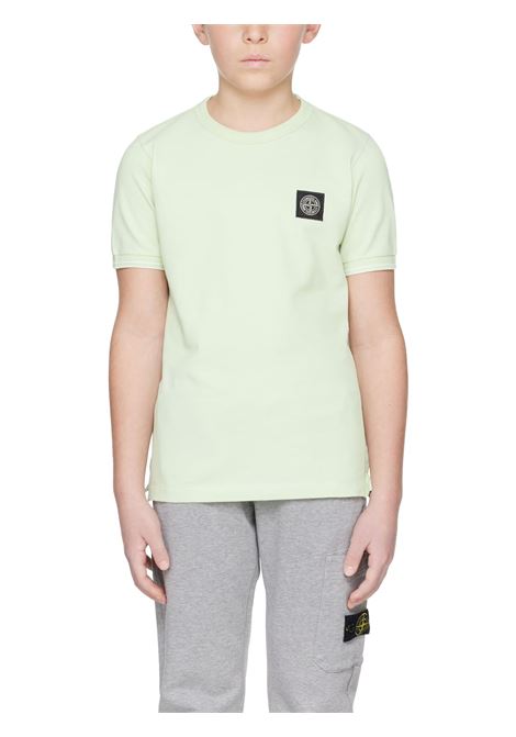 T-shirt bambino verde in cotone Stone Island | 761620147/SUVERDE